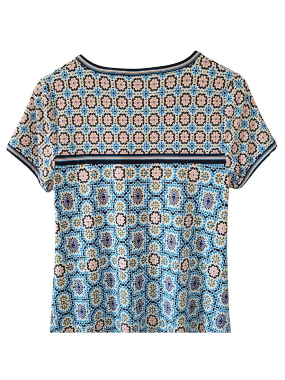 Nina Leonard Geometric Print Dress Womens Size S Multicolor Stretch Pockets - Picture 4 of 8